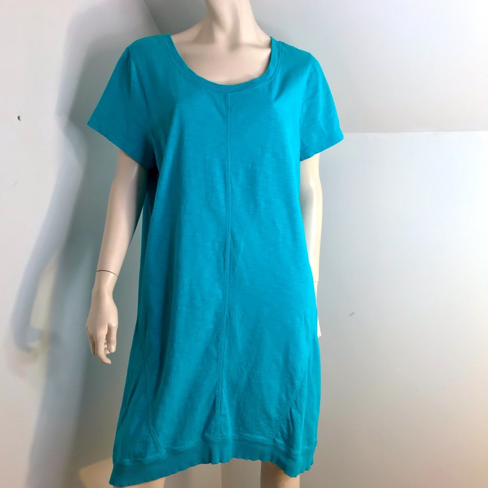 J Jill T-Shirt Dress Short Sleeve Ribbed Women XL